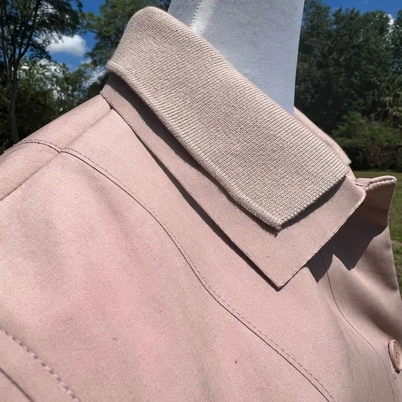 Authentic Lacoste Small 34 Rose Blush Pink Fashion Show Collection Trench Coat S - Picture 10 of 16